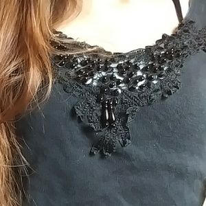 90s Beaded Detail Crop Top